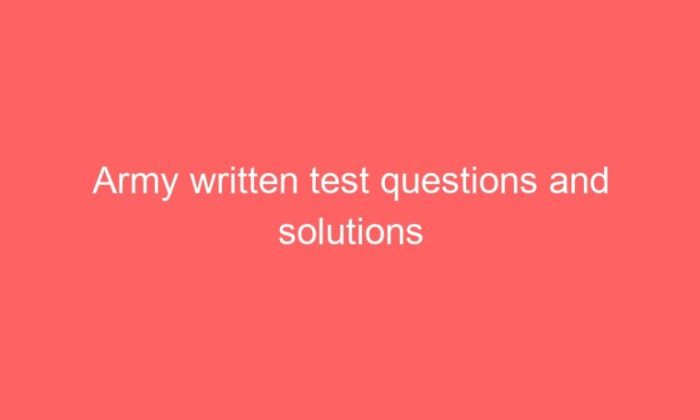 Army iwq written test answers