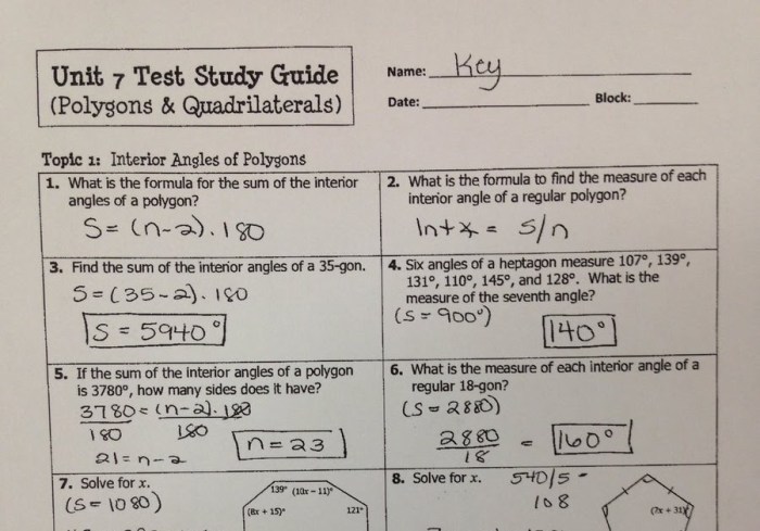 Lesson 5.1 polygon sum conjecture answer key